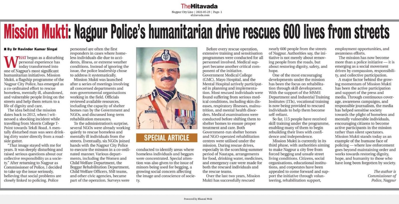 Phase 3-Mission Mukti- Nagpur Police's Humanitarian Drive Rescues 6000lives From Streets